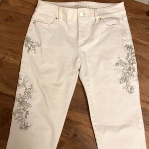 WHBM The Skinny Crop embroidered jeans - White Size 2